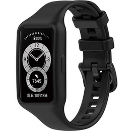 Pasek Silikonowy z Etui do Huawei Band 6, Czarny