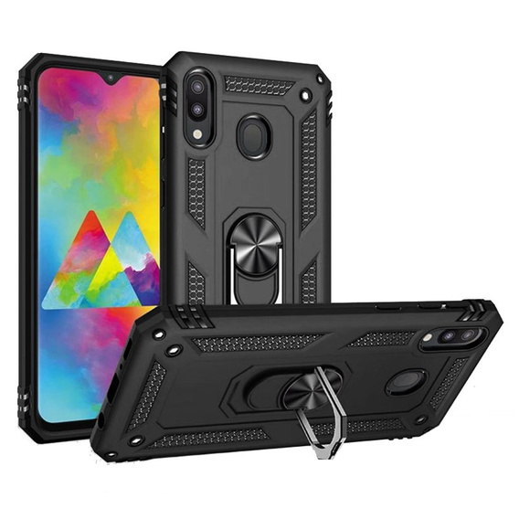 Etui pancerne do Samsung Galaxy A20E, Nox Case Ring, czarne