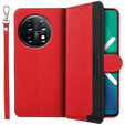 Etui z klapką do OnePlus 11 5G, KHAZNEH RFID, Dual Color, czerwone