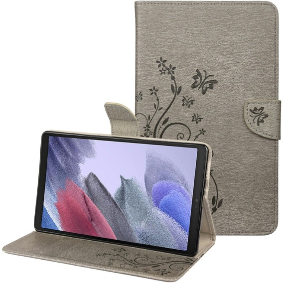 Etui do Samsung Galaxy Tab A7 Lite 8.7 T220 / T225, butterflies, szare