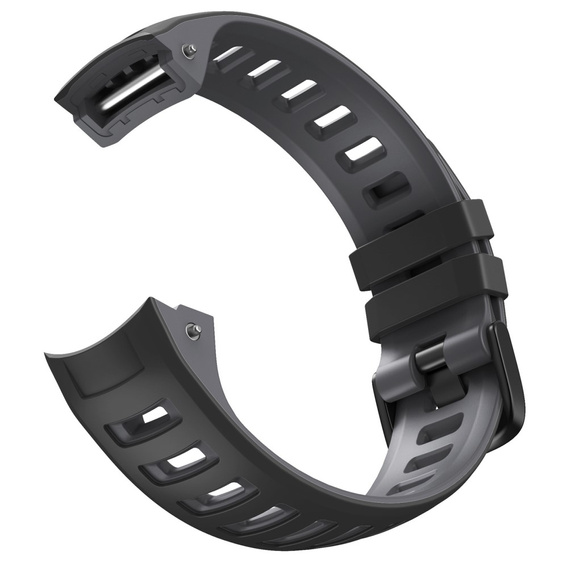 Pasek silikonowy dwukolorowy do Garmin Instinct – szaro-czarny