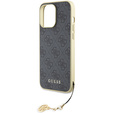 Etui GUESS do iPhone 15 Pro Max, 4G Charms Collection, szare