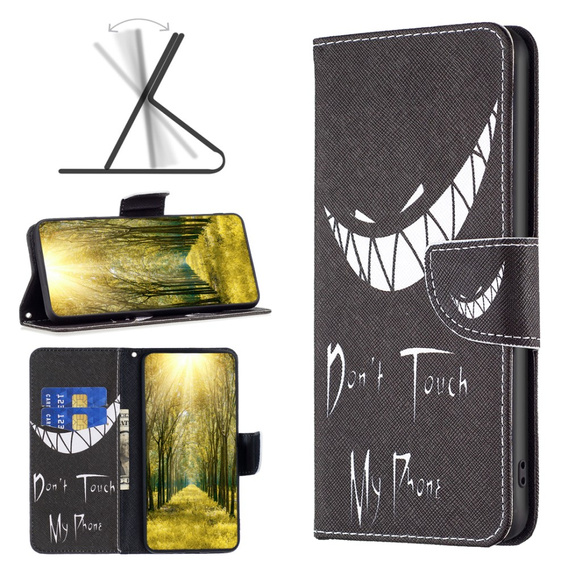 Etui z klapką do Infinix Zero 30 5G, Wallet, Don't Touch My Phone czarne