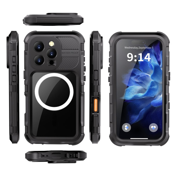 Etui Wodoszczelne IP68 do iPhone 16 Pro, SHELLBOX MagSafe, do pływania