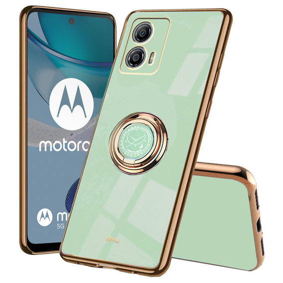 Zestaw Etui do Motorola Moto G53 5G, Electro Ring, Miętowe + szkło