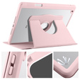 Etui do iPad 10.2" 2021/2020/2019 (9/8/7 gen.), z miejscem na rysik, Obrotowe 360°, Różowe