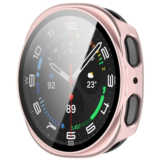 2w1 Etui + Szkło Hartowane do Samsung Galaxy Watch 8 44mm, Różowe