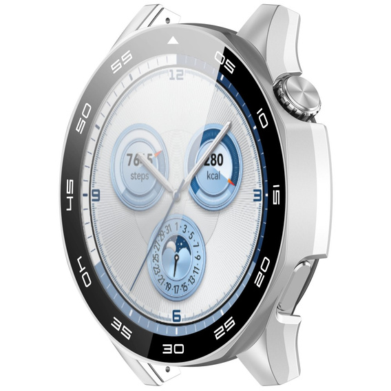 2w1 Etui + Szkło Hartowane do Huawei Watch GT 5 46mm, Srebrne