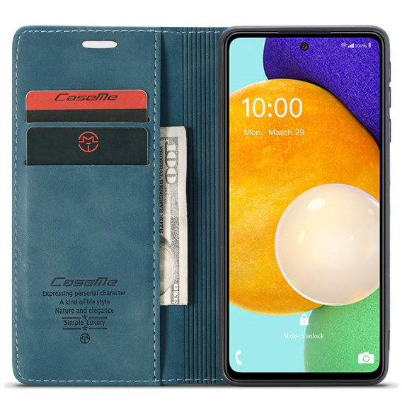 Etui CASEME do Samsung Galaxy A53 5G, Leather Wallet Case, zielone