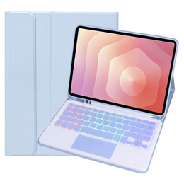 Etui z podświetlaną klawiaturą Bluetooth i touchpadem do Samsung Galaxy Tab S11 – niebieskie