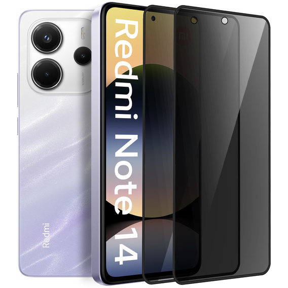 2x Szkło Prywatyzujące do Xiaomi Redmi Note 14 4G, ERBORD Anti-Spy Hartowane