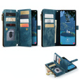 Etui CASEME do Samsung Galaxy A56 5G, Leather Wallet Cash and Card Slots, z paskiem, niebieskie