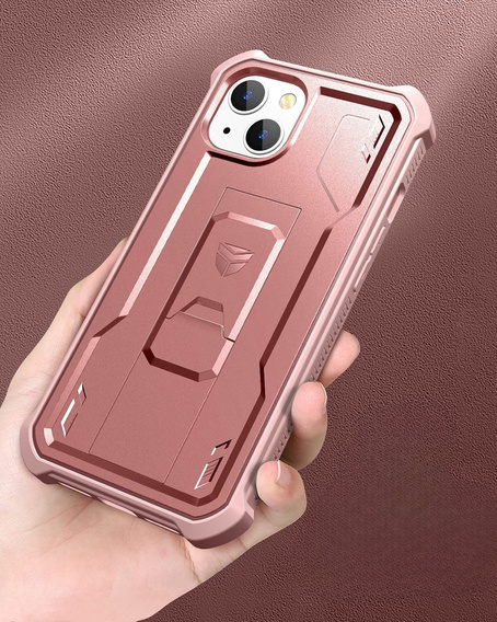 Etui pancerne do iPhone 13 / 14, Dexnor Full Body, różowe rose gold