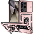 Etui pancerne do Samsung Galaxy S24 Ultra, CamShield Slide, różowe rose gold