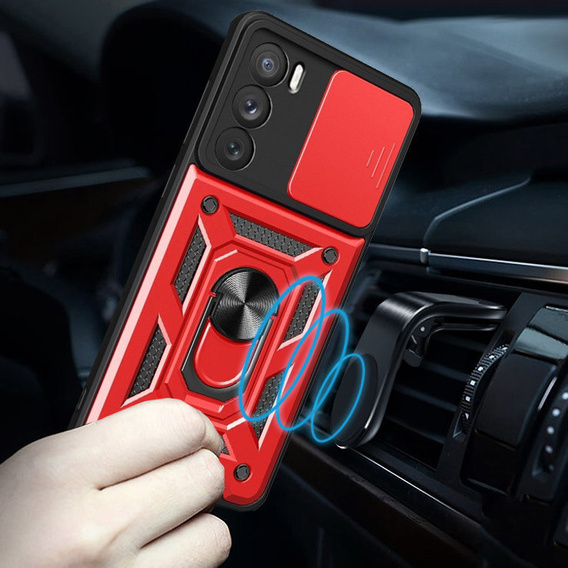 Etui pancerne do Realme 14X / Realme C75, CamShield Slide, czerwone