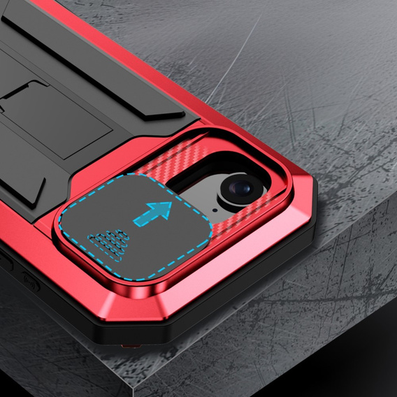 Etui pancerne do iPhone 16E, R-JUST, czerwone