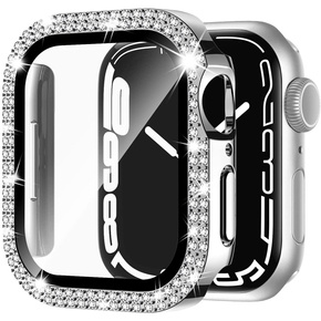 2w1 Etui + Szkło Hartowane do Apple Watch 4/5/6/SE 40mm, Srebrne