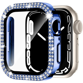 2w1 Etui + Szkło Hartowane do Apple Watch 7/8 41mm, Niebieskie