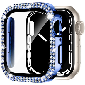 2w1 Etui + Szkło Hartowane do Apple Watch 7/8 45mm, Niebieskie
