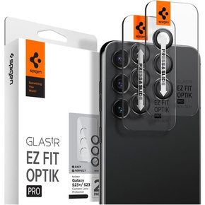 2x Spigen OPTIK.TR - Szkło Hartowane na Aparat do Galaxy S24 / S23 / S23+ Plus, Czarne