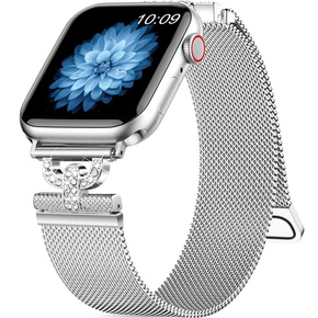 Bransoleta do Apple Watch 1/2/3/4/5/6/7/8/9/SE/Ultra/Ultra 2 42/44/45/49mm, Srebrna