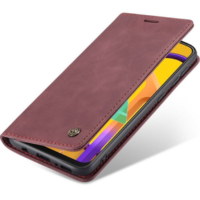 Etui CASEME do Samsung Galaxy M21, Leather Wallet Case, bordowe