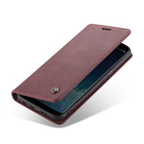 Etui CASEME do Samsung Galaxy S8, Leather Wallet Case, bordowe