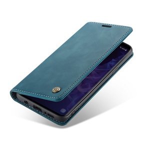 Etui CASEME do Samsung Galaxy S9 Plus, Leather Wallet Case, niebieskie