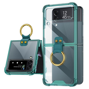 Etui GKK Corners Dropproof do Samsung Galaxy Z Flip 3 5G, Transparent Green