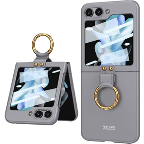 Etui GKK Ring Holder do Samsung Galaxy Z Flip5 5G, szare