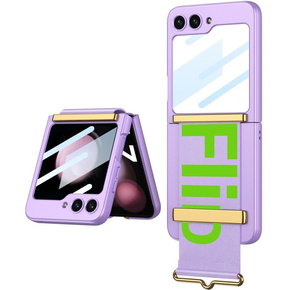 Etui GKK do Samsung Galaxy Z Flip5 5G, Strap Cover, fioletowe