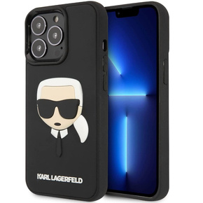 Etui Karl Lagerfeld do iPhone 13 Pro, 3D Rubber Karl's Head, czarne
