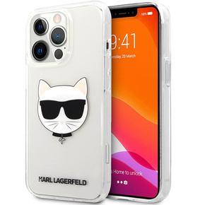 Etui Karl Lagerfeld do iPhone 13 Pro Max, Choupette Head, przezroczyste