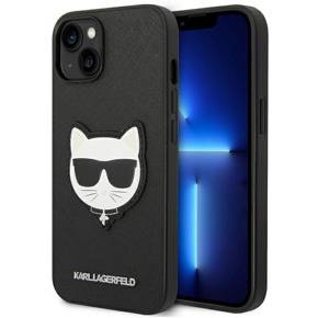 Etui Karl Lagerfeld do iPhone 14 Plus, Saffiano Choupette Head Patch, czarne