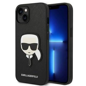 Etui Karl Lagerfeld do iPhone 14 Plus, Saffiano Karl's Head Patch, czarne