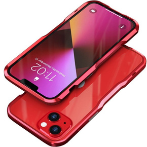 Etui LUPHIE do iPhone 13 Mini, Armor Bumper, czerwone