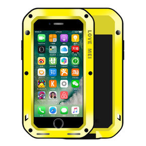Etui Love Mei do iPhone 8 Plus/7 Plus, pancerne ze szkłem, żółte