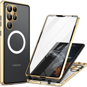 Etui Magnetic Dual Glass MagSafe do Samsung Galaxy S22 Ultra, złote