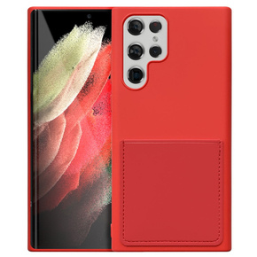 Etui Silicone Lite Pocket do Samsung Galaxy S22 Ultra 5G - Red