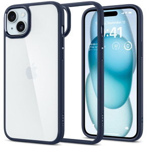 Etui Spigen do iPhone 15, Ultra Hybrid, Przezroczyste / Niebieskie