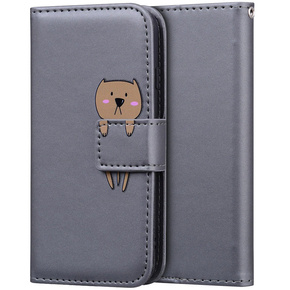 Etui Wallet do Huawei P Smart 2019, Teddy, Grey