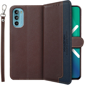 Etui Wallet do Motorola Moto G52 / G82 5G, KHAZNEH RFID, Dual Color, Brown