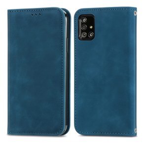 Etui Wallet do Samsung Galaxy A51 5G, Vintage Style Smooth, Blue