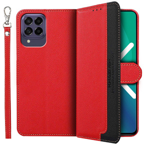 Etui Wallet do Samsung Galaxy M53 5G, KHAZNEH RFID, Dual Color, Red