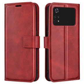 Etui Wallet do Xiaomi Poco M4 Pro 4G, Protective Cover, Red