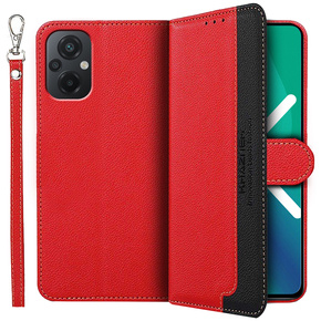 Etui Wallet do Xiaomi Poco M5, KHAZNEH RFID, Dual Color, Red