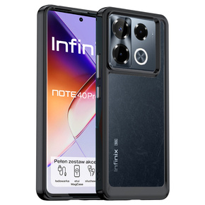 Etui do Infinix Note 40 Pro Plus, Fusion Hybrid, przezroczyste / czarne