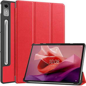 Etui do Lenovo Tab P12, Trójdzielne z miejscem na rysik, Czerwone