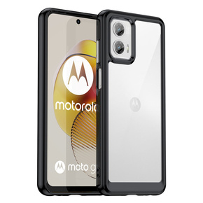Etui do Motorola Moto G73 5G, Fusion Hybrid, przezroczyste / czarne