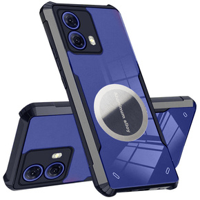 Etui do Motorola Moto G85, z blaszką magnetyczne, przezroczyste / czarne